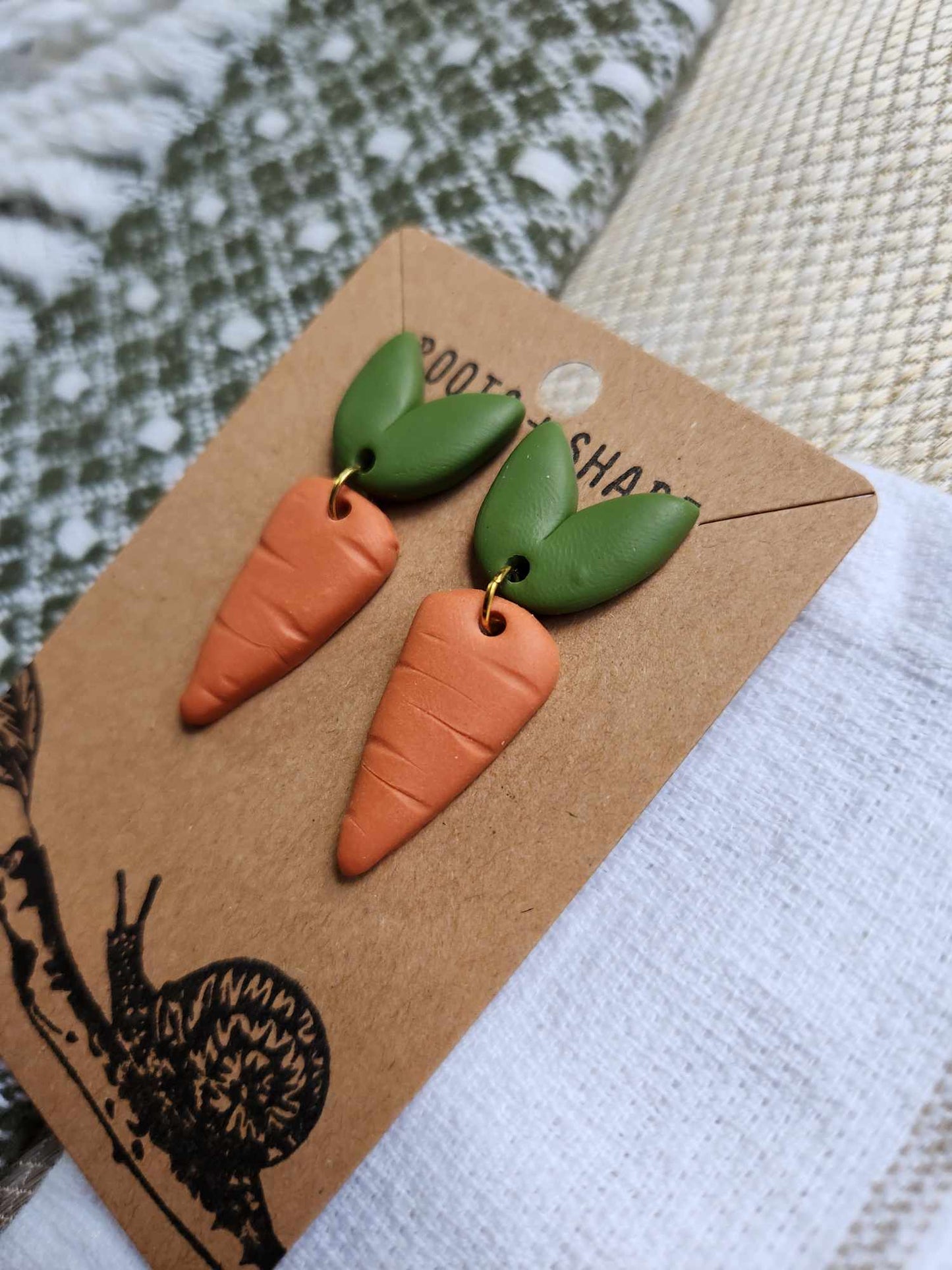 Carrot Handmade Polymer Clay Dangle Earrings