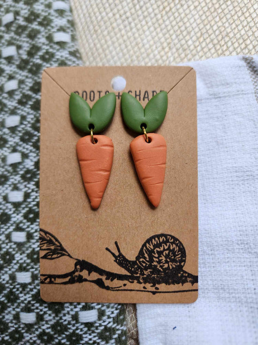 Carrot Handmade Polymer Clay Dangle Earrings