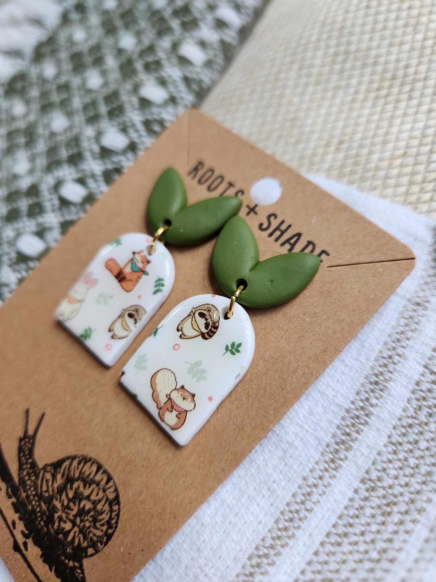 Woodland Creatures Handmade Polymer Clay Earrings